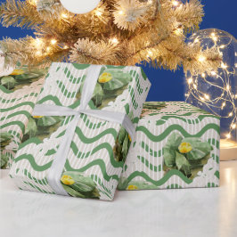 gult Vatten Lilies vattenfärgen Mönster Presentpapper