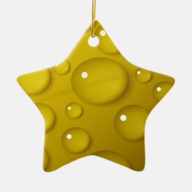 Gult Vatten-versionsbakgrund Julgransprydnad Keramik (Framsidan)