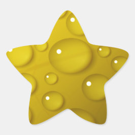 Gult Vatten-versionsbakgrund Stjärnformat Klistermärke