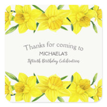 Gult Vattenfärg Daffodil 50:e Födelsedagsfesten