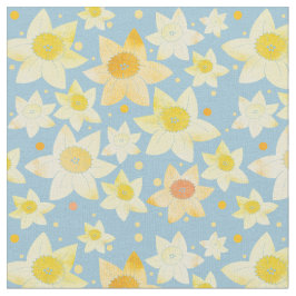 Gult Vattenfärg Daffodil & Dots Mönster Tyg