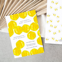 Gult Vattenfärg Honeycomb Mamma to Bee Baby Shower