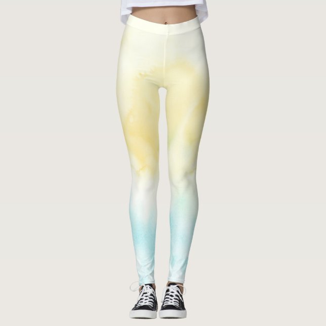 Gult Vattenfärg Leggings (Framsida)
