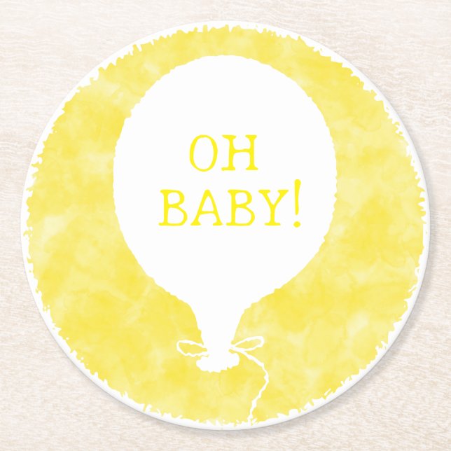 Gult Vattenfärgens Anpassningsbar  Babykläder Oj B Underlägg Papper Rund (Framsidan)
