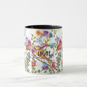 GULT VATTENFÄRGFLÖDEN FÖR BIRD WHIMSICAL WATERFLOW MUGG