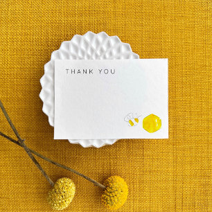 Gult Vattenfärgsbabyskor för Humla Hive Tack Kort