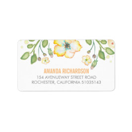 gult vattenfärgsblomma bröllop adressetikett