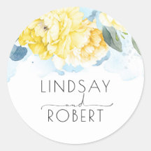 Gult Vattenfärgsblommor Elegant Vintage Inspired