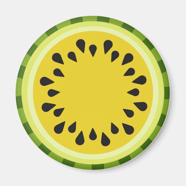 Gult Vattenmelonsegmentmagnet Magnet (Framsidan)