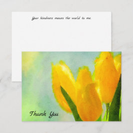 Gult Vattentärsfärg Tulips - ett enkelt tackkort Tack Kort