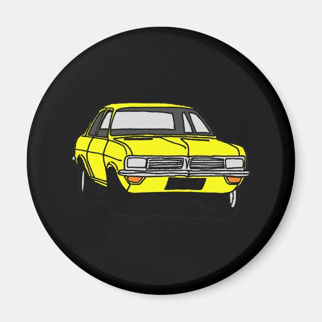 Gult Vauxhall Viva HC Magnet (Framsidan)
