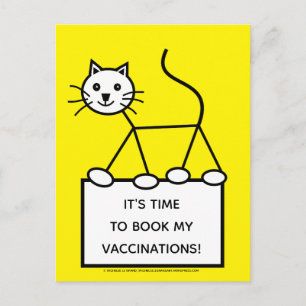 Gult Vet Surgery Cat Vaccination Reminder Vykort