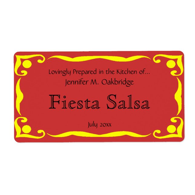 Gult Victorian Stil Ram med Cayenne Red Back Fraktsedel (Framsidan)