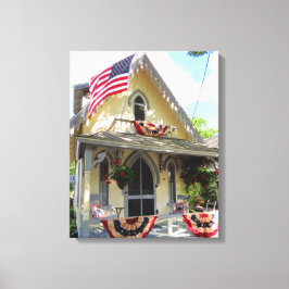 Gult Victorian with Bunting - Martha's Vineyard Canvastryck
