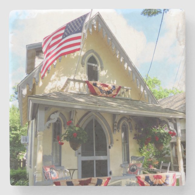 Gult Victorian with Bunting - Martha's Vineyard Stenunderlägg (Framsidan)