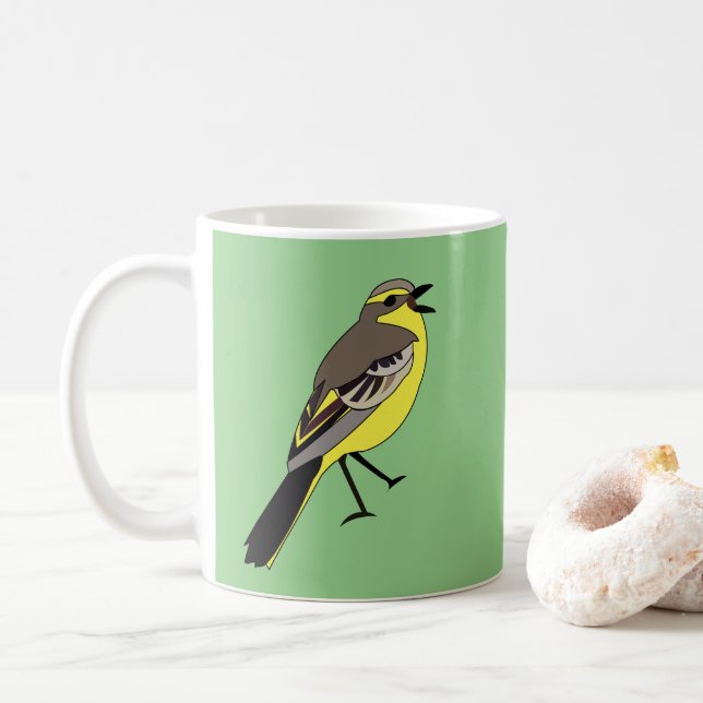 Gult Vild Bird Kaffemugg (Med munk)
