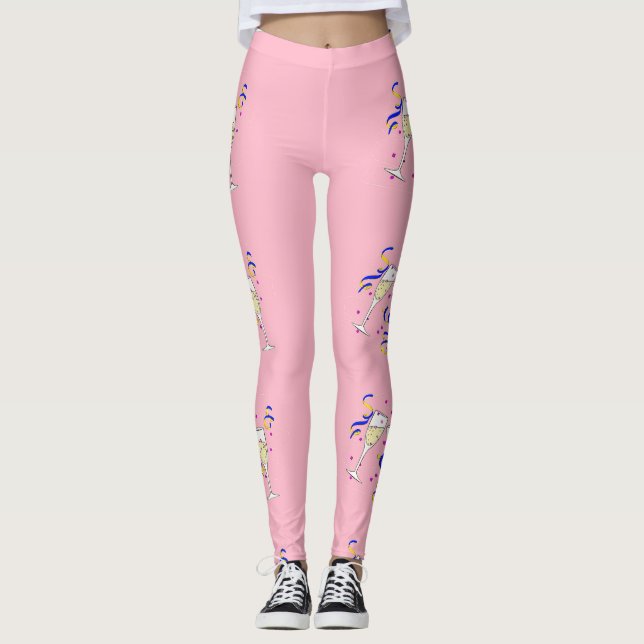 gult vin på rosa leggings (Framsida)