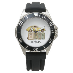 Gult Vintage bil Armbandsur