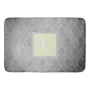 Gult Vintage Damask Monogram Bath Mat Badrumsmatta