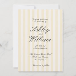 Gult Vintage Elegant stripe Bröllop Inbjudningar