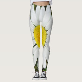 Gult Vit Daisy FLOMFODER Leggings