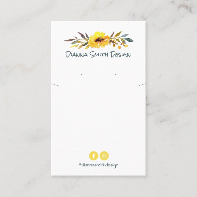 Gult Vit DIY Necklace och innehavare av avläsnings Visitkort (Framsida)