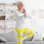 Gult Vit enkel Daisy Guld Leggings<br><div class="desc">En enkel daisy med söt i vitt på gultens bakgrund med elegantens centrum i guld.</div>