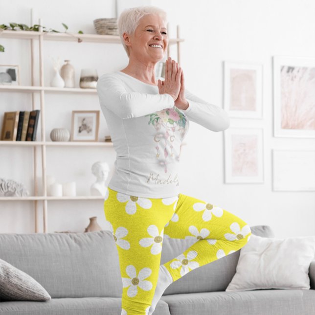 Gult Vit enkel Daisy Guld Leggings (Skapare uppladdad)