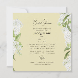 Gult Vit Hydrangea Kvadratisk Möhippa Inbjudningar