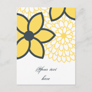 Gult, vit, kolmodern Blommigt Vykort