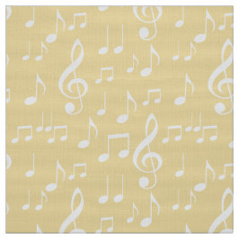 gult, vit väv av musik noter mönster tyg