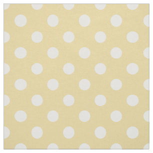 Gult, vit väv av polka dots mönster tyg