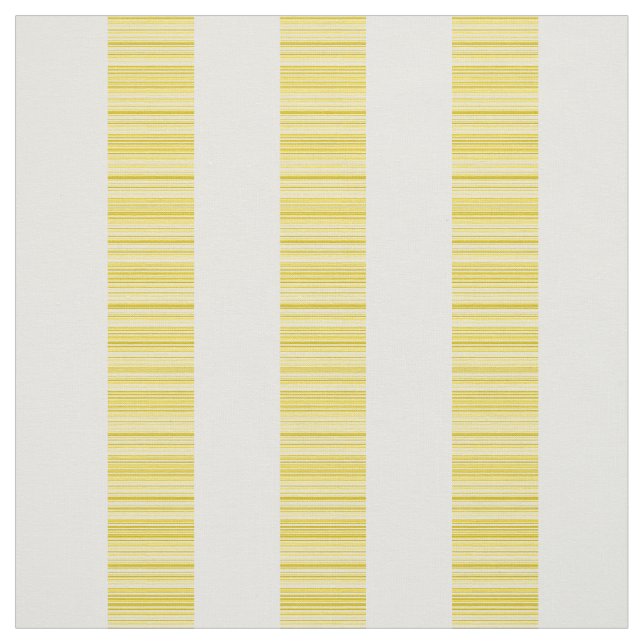 Gult Vita Lodrät Modern Rand Fabric Tyg (Provkarta)