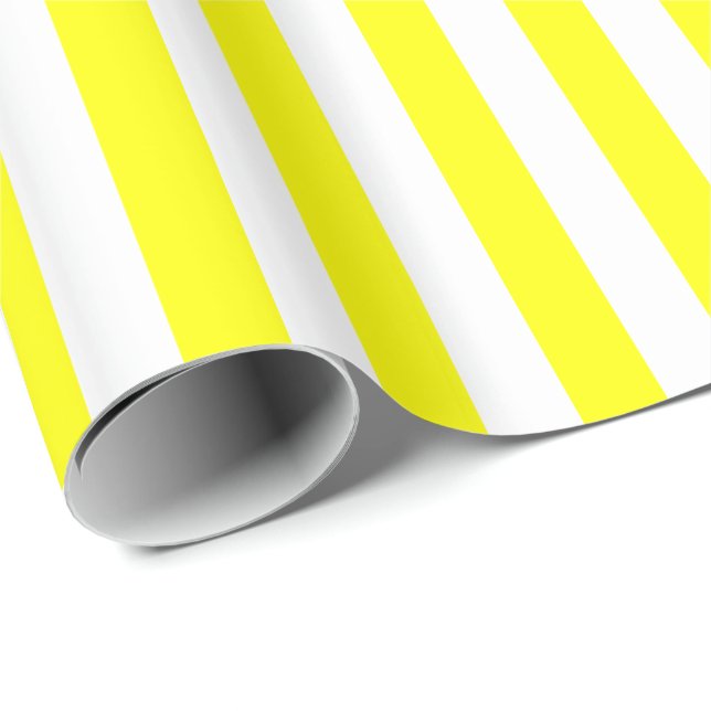 Gult/Vita Rand Presentpapper (Rullad Hörn)