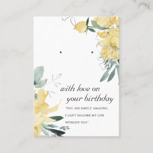 GULT VITE BIRTHDAY FRIEND EARRING VISNING CARD PLACERINGSKORT