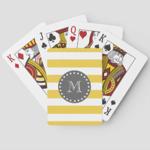 Gult vitrandmönster, kolMonogram Casinokort