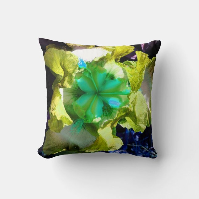 Gult, vitt och grönt Iris FLOKPillow Kudde (Framsida)