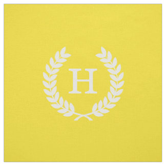Gult Vitvete Laurel Utandning Monogram Tyg