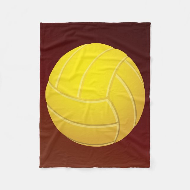 Gult Volleyball Earthy Red Background Fleecefilt (Framsidan)
