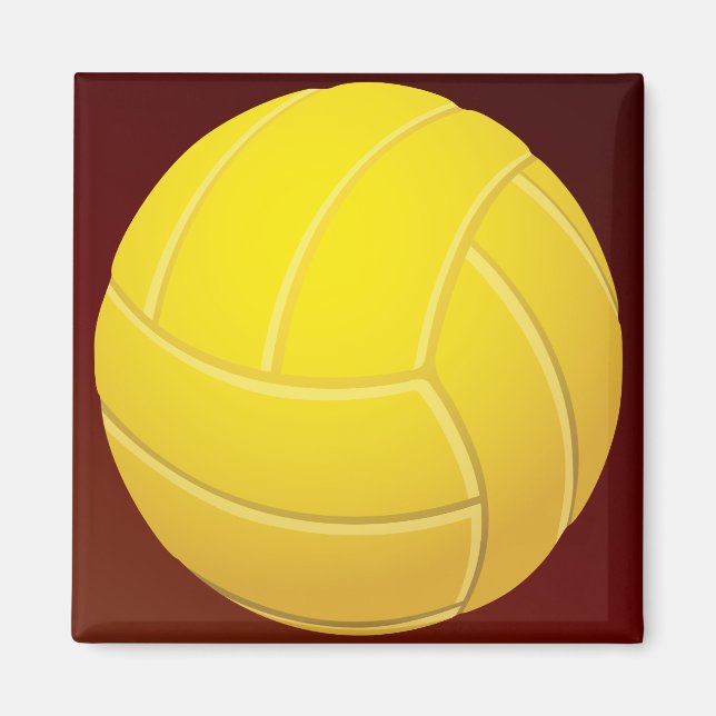 Gult Volleyball Earthy Red Background Magnet (Framsidan)