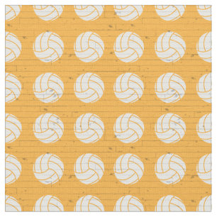 Gult Volleyball Wood Golv Patterned Tyg