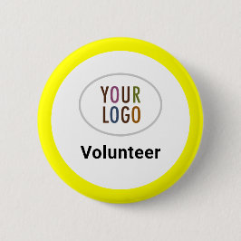 Gult Volunteer Staff Button Badge Company Logotyp Knapp