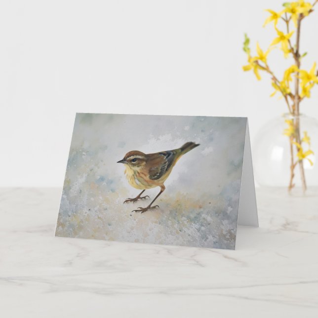 Gult Warbler Bird Art Nature Note Card Kort (Gul blomma)