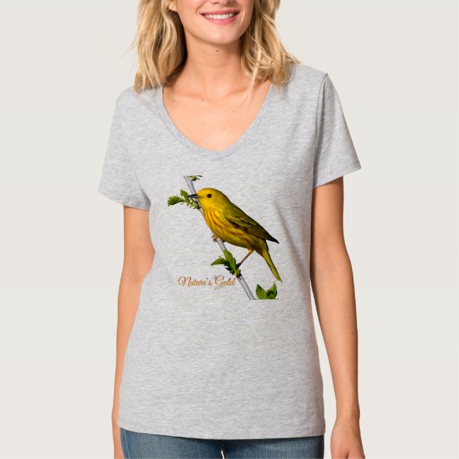 Gult Warbler "Naturens Guld" Kvinnor i T-Shirt (Framsida)