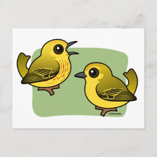 Gult Warbler-par Vykort
