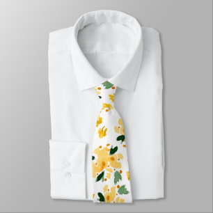 Gult Watercolor Blommigt Garden Neck Tie Slips