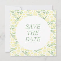 Gult Watercolor Elegant Blommigt Bröllop