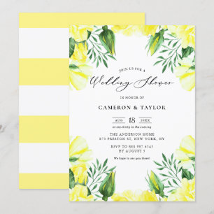 Gult Watercolor Ro Garland Möhippa Inbjudningar