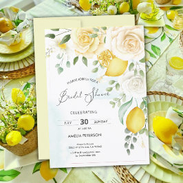 Gult Watercolor Ro & lemon möhippa Inbjudningar
