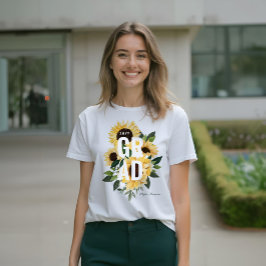 Gult Watercolor Sunblommor & Wildblomgrad T Shirt